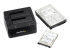 StarTech.com Dual-Bay USB 3.0 to SATA and IDE Hard Drive Docking Station, USB Hard Drive Dock, External 2.53.5 SATA III and IDE (40 pin) SSDHDD Docking Station, Hot-Swap Hard Drive Bays - Vänster vinkel